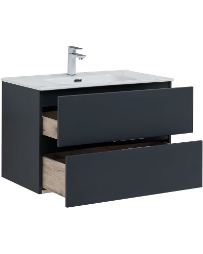 Тумба под раковину Aquanet Алвита New 80 277515 подвесная Антрацит