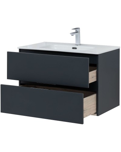 Тумба под раковину Aquanet Алвита New 80 277515 подвесная Антрацит