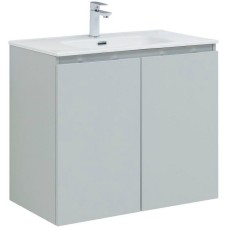Тумба под раковину Aquanet Алвита New 80 277528 подвесная Серая матовая