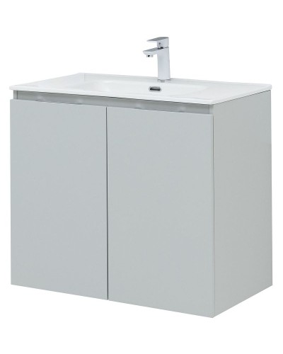Тумба под раковину Aquanet Алвита New 80 277528 подвесная Серая матовая