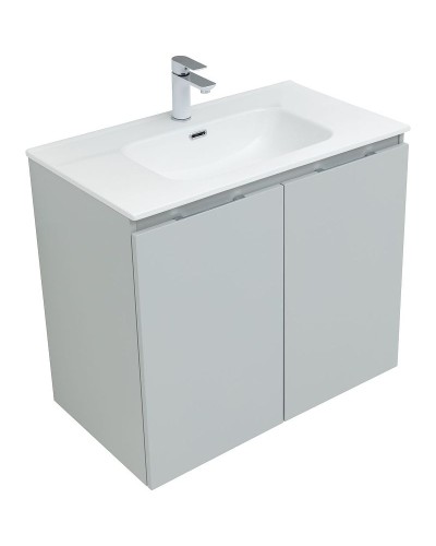 Тумба под раковину Aquanet Алвита New 80 277528 подвесная Серая матовая