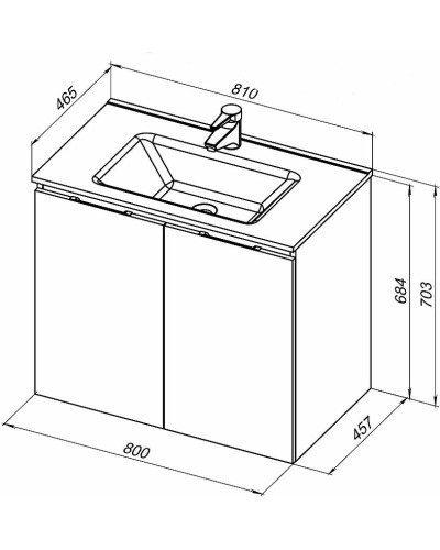 Тумба под раковину Aquanet Алвита New 80 277528 подвесная Серая матовая