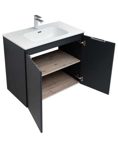 Тумба под раковину Aquanet Алвита New 80 277527 подвесная Антрацит