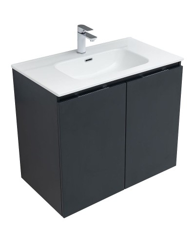Тумба под раковину Aquanet Алвита New 80 277527 подвесная Антрацит