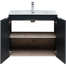 Тумба под раковину Aquanet Алвита New 80 277527 подвесная Антрацит