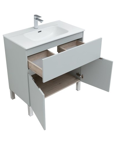 Тумба под раковину Aquanet Алвита New 80 277552 Серая матовая