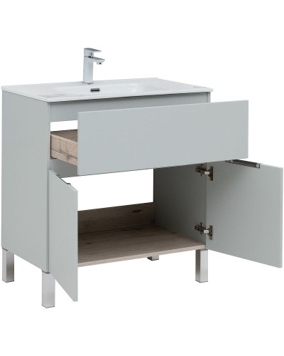 Тумба под раковину Aquanet Алвита New 80 277552 Серая матовая