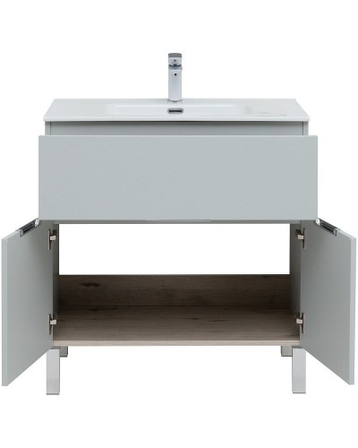Тумба под раковину Aquanet Алвита New 80 277552 Серая матовая