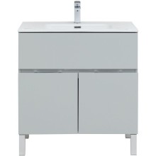 Тумба под раковину Aquanet Алвита New 80 277552 Серая матовая