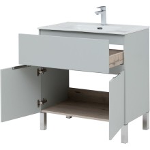 Тумба под раковину Aquanet Алвита New 80 277552 Серая матовая