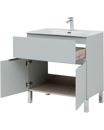 Тумба под раковину Aquanet Алвита New 80 277552 Серая матовая