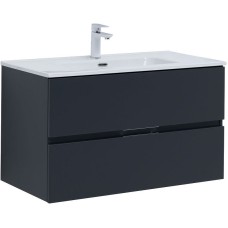 Тумба под раковину Aquanet Алвита New 90 303919 подвесная Антрацит