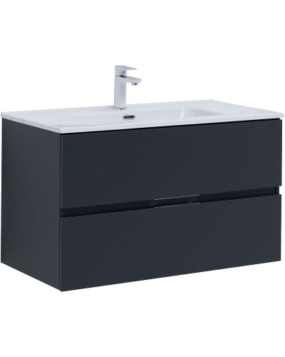 Тумба под раковину Aquanet Алвита New 90 303919 подвесная Антрацит