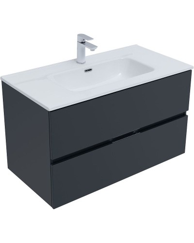 Тумба под раковину Aquanet Алвита New 90 303919 подвесная Антрацит