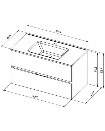 Тумба под раковину Aquanet Алвита New 90 303919 подвесная Антрацит