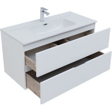 Тумба под раковину Aquanet Алвита New 100 277518 подвесная Белая матовая