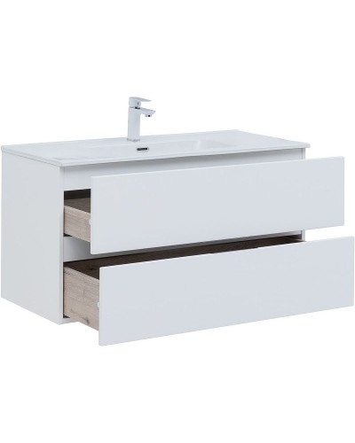 Тумба под раковину Aquanet Алвита New 100 277518 подвесная Белая матовая