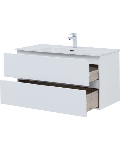 Тумба под раковину Aquanet Алвита New 100 277518 подвесная Белая матовая