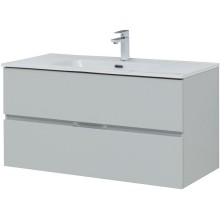 Тумба под раковину Aquanet Алвита New 100 277520 подвесная Серая матовая