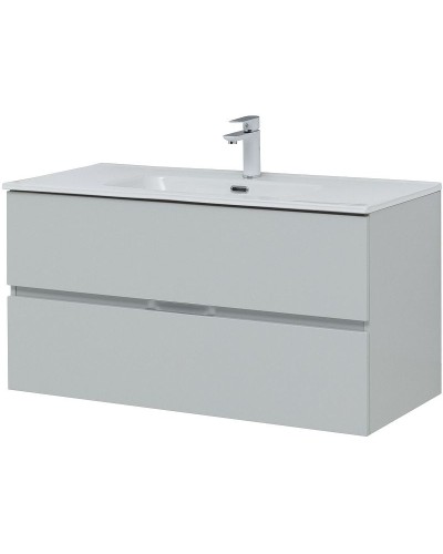 Тумба под раковину Aquanet Алвита New 100 277520 подвесная Серая матовая