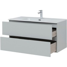 Тумба под раковину Aquanet Алвита New 100 277520 подвесная Серая матовая