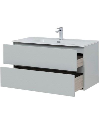 Тумба под раковину Aquanet Алвита New 100 277520 подвесная Серая матовая