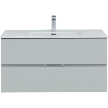 Тумба под раковину Aquanet Алвита New 100 277520 подвесная Серая матовая