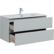 Тумба под раковину Aquanet Алвита New 100 277520 подвесная Серая матовая