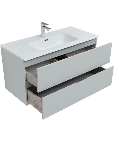 Тумба под раковину Aquanet Алвита New 100 277520 подвесная Серая матовая