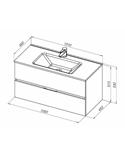 Тумба под раковину Aquanet Алвита New 100 277520 подвесная Серая матовая