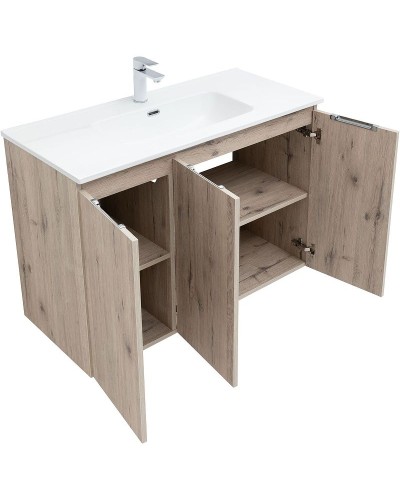 Тумба под раковину Aquanet Алвита New 100 277533 подвесная Дуб веллингтон белый