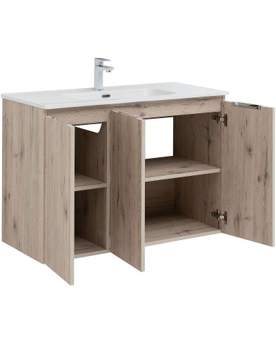 Тумба под раковину Aquanet Алвита New 100 277533 подвесная Дуб веллингтон белый