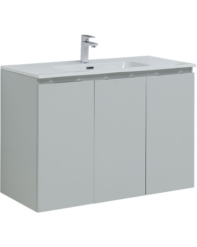 Тумба под раковину Aquanet Алвита New 100 277532 подвесная Серая матовая