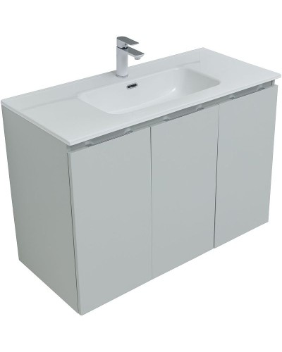 Тумба под раковину Aquanet Алвита New 100 277532 подвесная Серая матовая