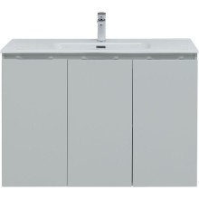 Тумба под раковину Aquanet Алвита New 100 277532 подвесная Серая матовая