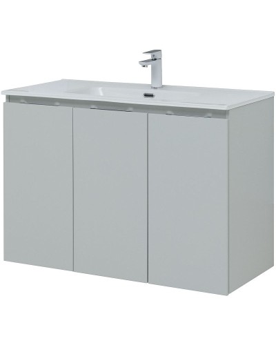 Тумба под раковину Aquanet Алвита New 100 277532 подвесная Серая матовая