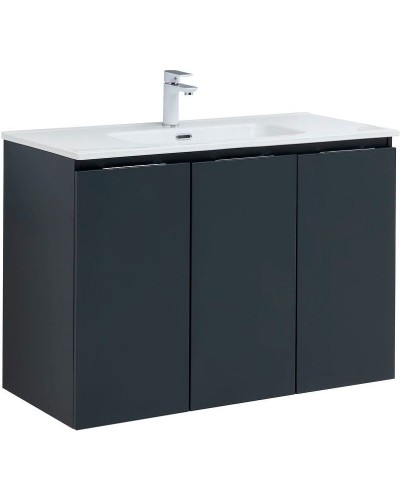 Тумба под раковину Aquanet Алвита New 100 277531 подвесная Антрацит