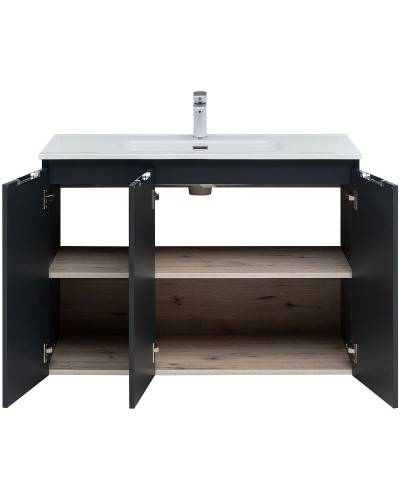 Тумба под раковину Aquanet Алвита New 100 277531 подвесная Антрацит