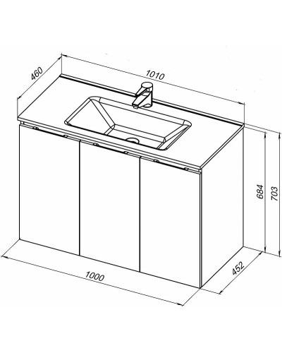 Тумба под раковину Aquanet Алвита New 100 277531 подвесная Антрацит