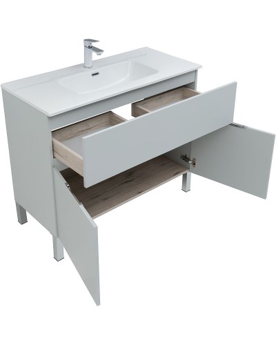 Тумба под раковину Aquanet Алвита New 100 277556 Серая матовая