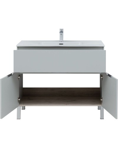 Тумба под раковину Aquanet Алвита New 100 277556 Серая матовая