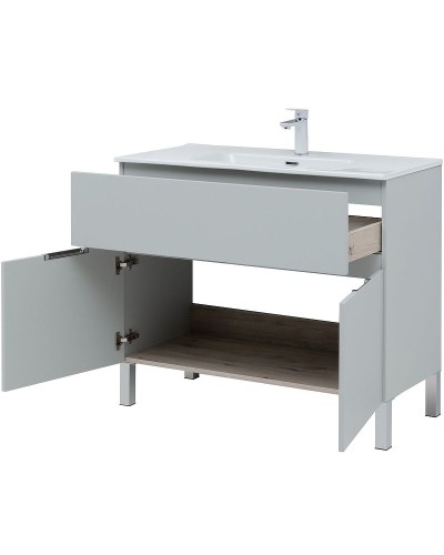 Тумба под раковину Aquanet Алвита New 100 277556 Серая матовая