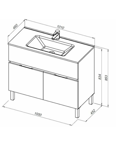 Тумба под раковину Aquanet Алвита New 100 277556 Серая матовая
