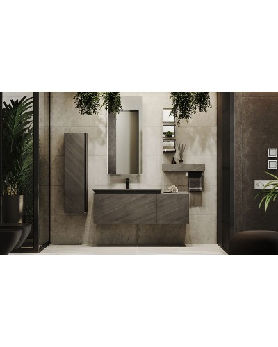 Тумба под раковину Jorno Incline 140 Inc.01.140/P/Bet/JR подвесная Бетон