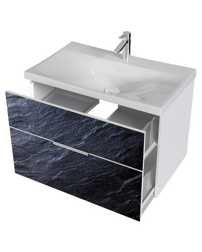 Тумба с раковиной Marka One Idalgo 75П У72786 подвесная Black stone