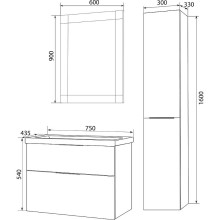 Тумба с раковиной Marka One Idalgo 75П У72786 подвесная Black stone