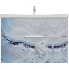 Тумба с раковиной Marka One Idalgo 75П У72785 подвесная Blue marble