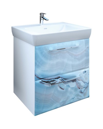 Тумба под раковину Marka One Visbaden 60П У72754 подвесная Blue marble