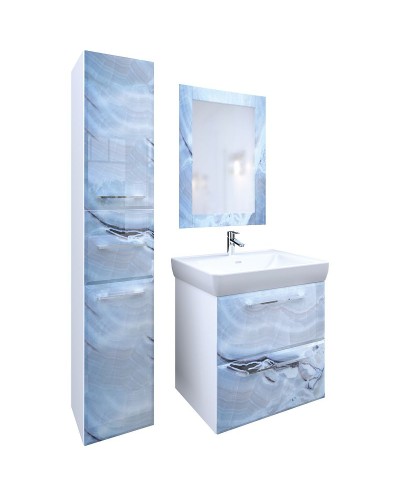 Тумба под раковину Marka One Visbaden 60П У72754 подвесная Blue marble