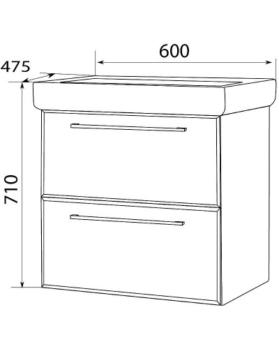 Тумба под раковину Marka One Visbaden 60П У72754 подвесная Blue marble
